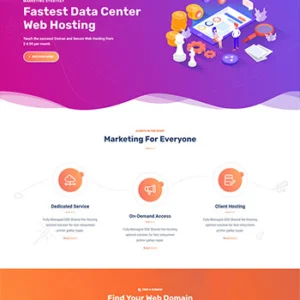 云主机域名服务网站HTML5静态网站模板