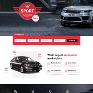 红色大气的汽车销售交易平台静态网页html模板