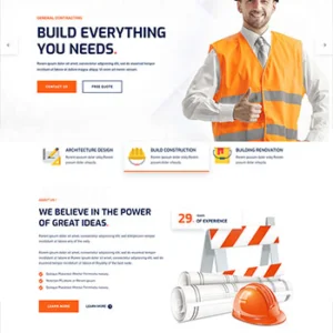橙色响应式建筑结构工业网站模板