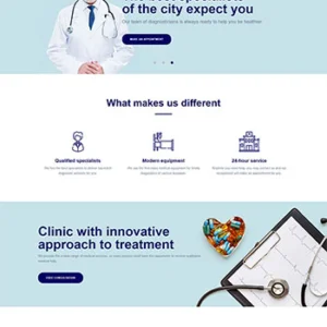 蓝色诊所服务网站HTML5模板