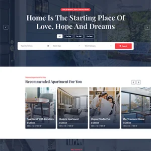 深蓝色房地产信息资讯平台静态HTML5模板