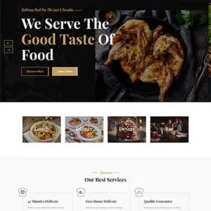 多功能的美食餐厅外卖预订HTML5模板