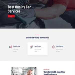 红色汽车维修服务店铺官网HTML5模板