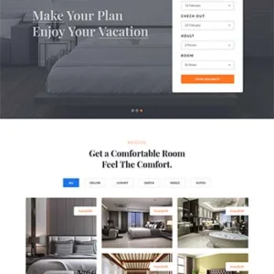 多功能的度假村和酒店官网HTML模板