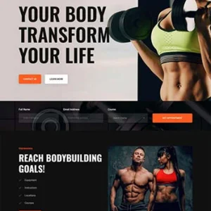 黑色的健身房设备公司官网模板