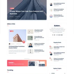 轻量级的博客和杂志HTML模板