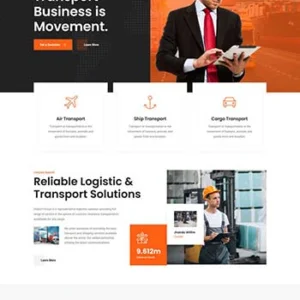 大气物流和运输企业官网HTML5模板