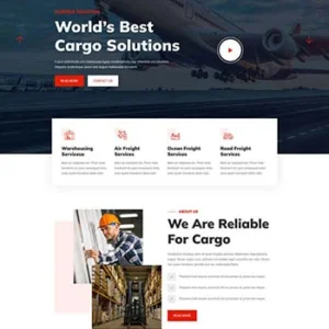 红色的物流快递公司网站HTML模板