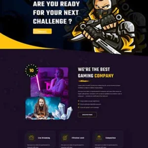 电子竞技游戏行业html5网站模板