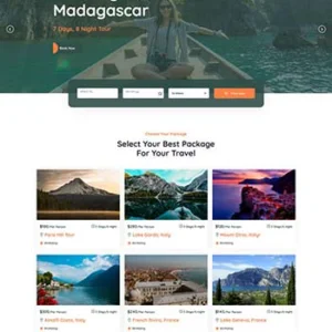 大气的旅游套餐服务HTML5网站模板