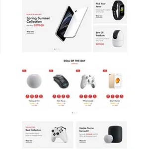 红色的电子数码商店HTML响应式模板