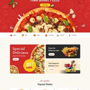 披萨店铺外卖配送HTML模板