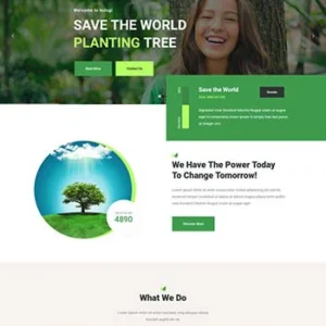 绿色环境保护公益网站HTML5模板