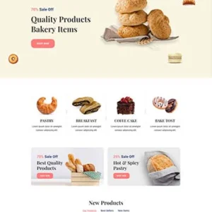 甜品面包店铺HTML电商模板