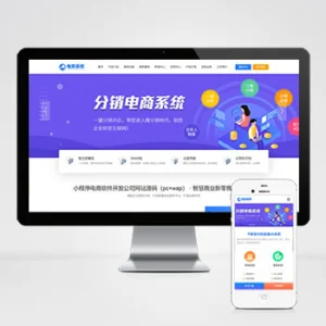 蓝色小程序网站模板-小程序电商软件开发公司网站源码（p