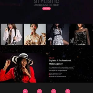 全屏背景Bootstrap4模特经纪公司网站模板