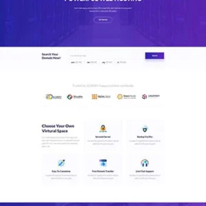 紫色的虚拟主机域名托管服务网站模板