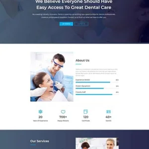 蓝色清爽的HTML响应式牙科预约网站模板