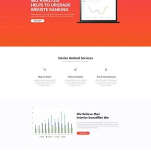 红色响应式SEO优化服务网站模板