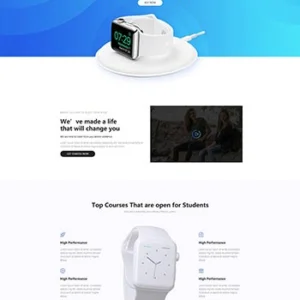 蓝色渐变智能手表电子产品展示网站模板