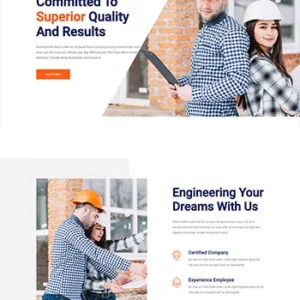 橙色响应式建筑工程类企业网站模板