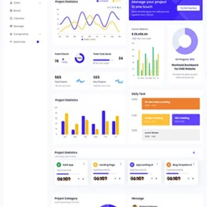 简约的项目管理后台管理HTML模板