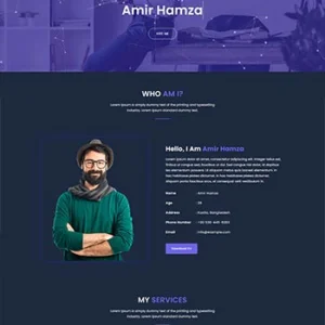 炫酷全屏html个人作品集展示网页模板