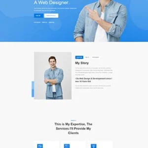 蓝色html前端工程师个人简历网页模板