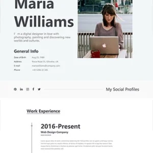 HTML白色简约个人简历web静态网页模板