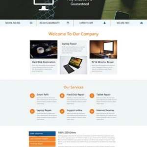 橙色html智能电脑改装维修网站静态模板