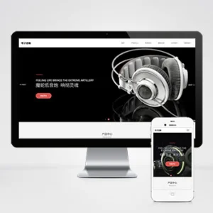 (自适应手机端)响应式数码电子产品网站模板 html5智能音