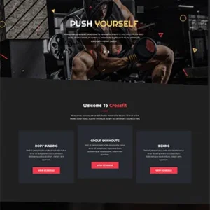 国外黑色炫酷的健身英文网站html模板