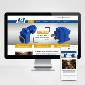 (自适应手机端)减速机械英文外贸公司通用网站模板 蓝色