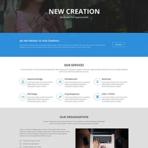 蓝色风格商业项目展示响应式bootstrap网站模板