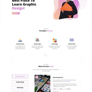 彩色平面设计教育培训响应式静态html网页模板