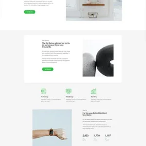 白色简约商业项目展示响应式静态html网页模板