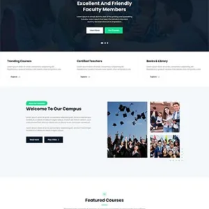 响应式绿色英文在线课程教育HTML5网站模板