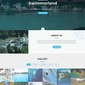 英文水上乐园游乐场静态网站html模板