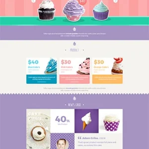 响应式甜品点心冰淇淋店静态html网站模板