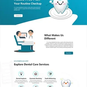 卡通扁平风牙齿网站模板