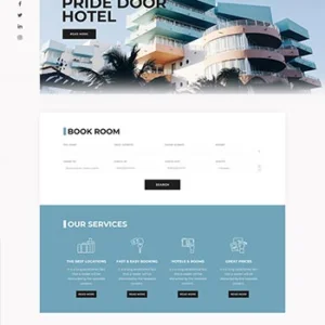 响应式酒店住宿预定服务静态html网站模板