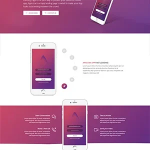 紫色手机APP软件单页前端静态html网站模板