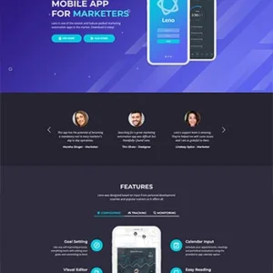 蓝色手机应用APP软件介绍前端静态网站模板