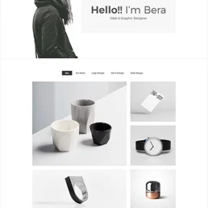 极简风平面设计师前端html作品展示网站模板