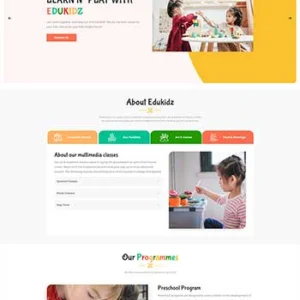 HTML5育儿园托儿所宣传单页前端网站模板