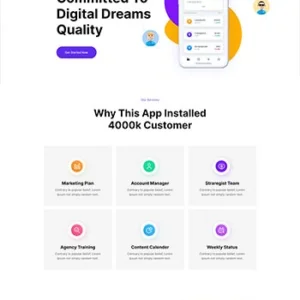 APP程序软件应用宣传服务前端单页静态html模板