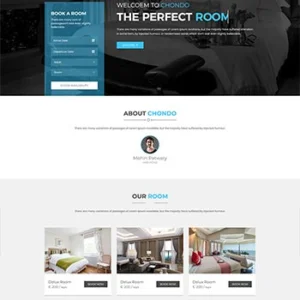 响应式酒店房间预定前端静态html网站模板