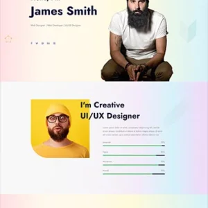 互联网设计师岗位个人简历展示前端静态html网页模板