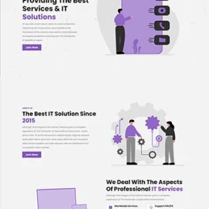 IT技术解决服务公司业务宣传网站前端静态html模板