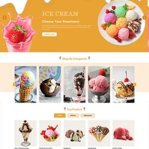 冷饮冰激凌甜品美食商城前端静态html网站模板